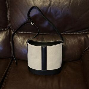 Chic Black and White Bucket Bag